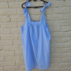 Light Blue Sleeveless Dress with Bow Straps